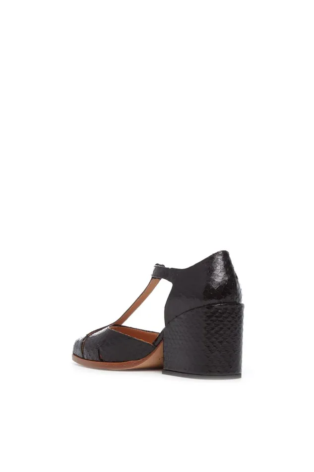 Pumps Women Gabriela Hearst Hawes TStrap Heel In Black Snakeskin