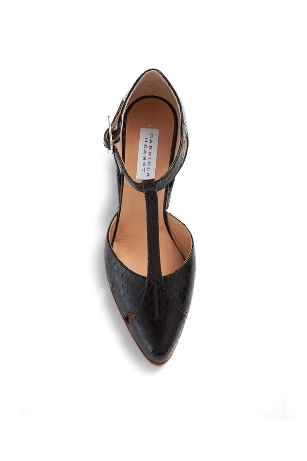 Pumps Women Gabriela Hearst Hawes TStrap Heel In Black Snakeskin