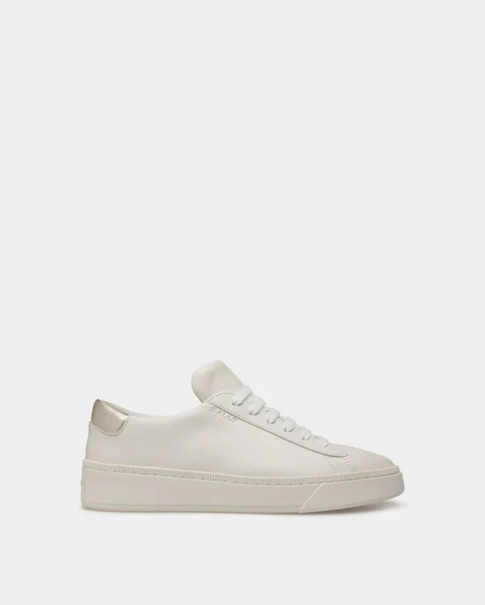 Raise Sneaker In White And Gold Leather Women Bally Sneakers