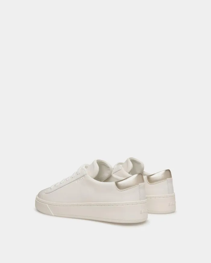 Raise Sneaker In White And Gold Leather Women Bally Sneakers