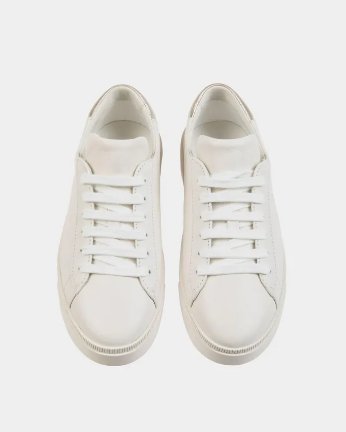Raise Sneaker In White And Gold Leather Women Bally Sneakers