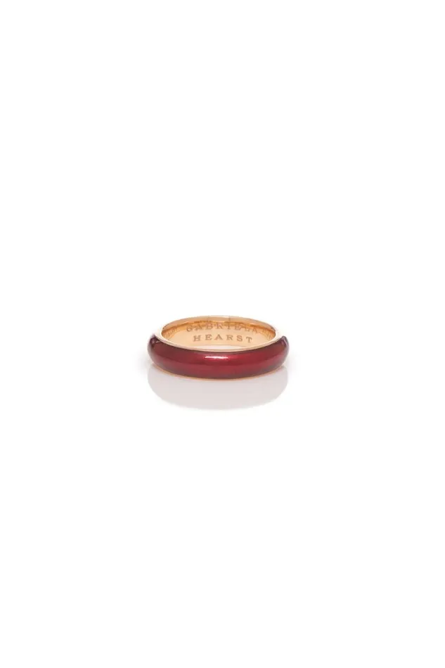 Rings Women Gabriela Hearst Vitreous Red Enamel and 18K Gold Ring