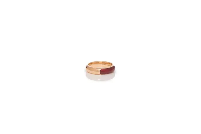 Rings Women Gabriela Hearst Vitreous Red Enamel and 18K Gold Ring
