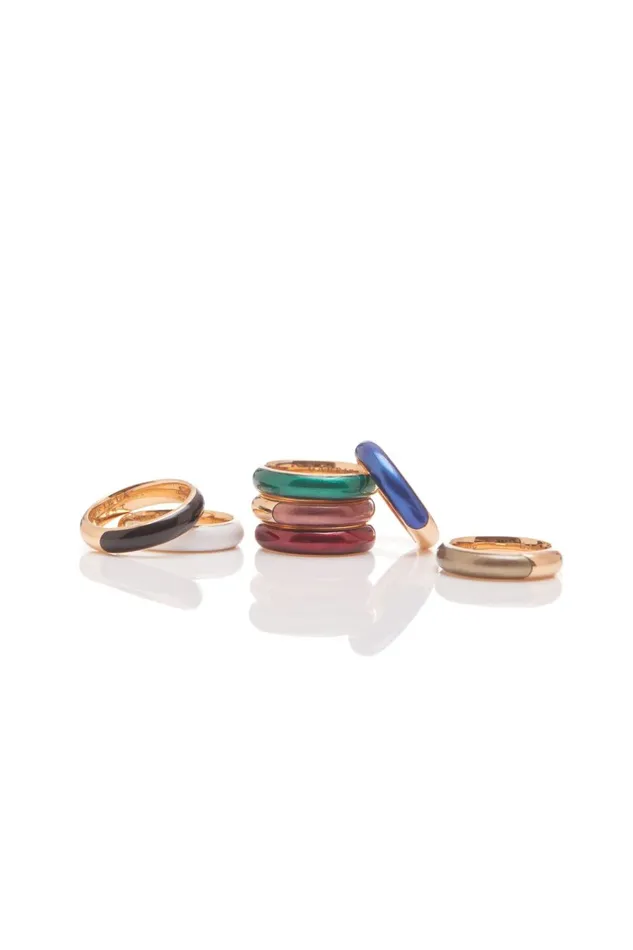 Rings Women Gabriela Hearst Vitreous Red Enamel and 18K Gold Ring