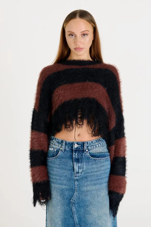 Ripple Stripe Knit Women The Ragged Priest Knitwear and Sweats