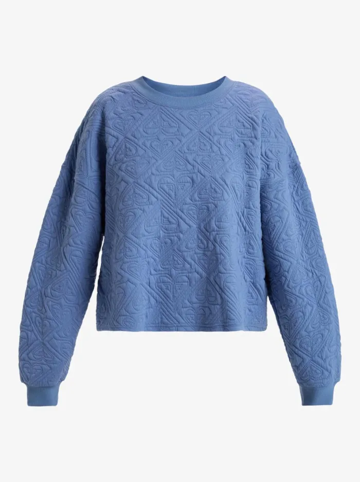 Roxy About Love 8211 Pullover Sweatshirt Infinity Blue Women Sweatshirts and Hoodies