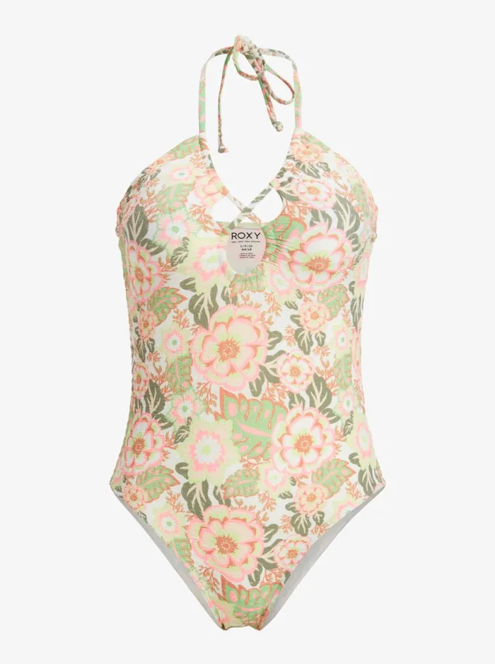 Roxy Canarias 8211 One Piece Swimsuit Oil Green Wild Flower Swim Women Swimsuits