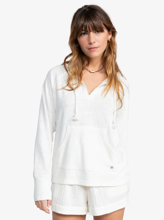 Roxy Destination Surf 8211 Pullover Hoodie Egret Women TShirts and Tops