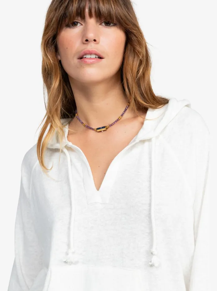 Roxy Destination Surf 8211 Pullover Hoodie Egret Women TShirts and Tops