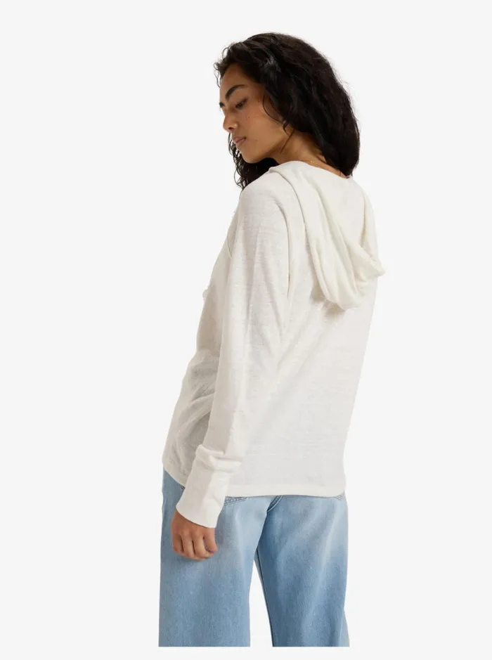 Roxy Destination Surf 8211 Pullover Hoodie Snow White Women Sweatshirts and Hoodies