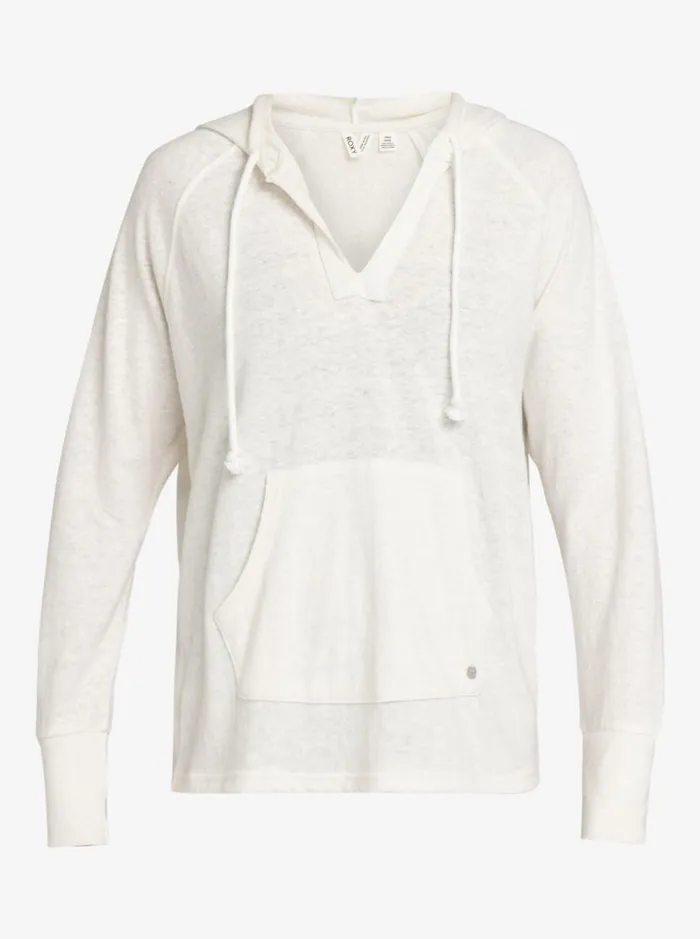 Roxy Destination Surf 8211 Pullover Hoodie Snow White Women Sweatshirts and Hoodies