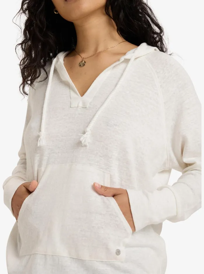 Roxy Destination Surf 8211 Pullover Hoodie Snow White Women Sweatshirts and Hoodies