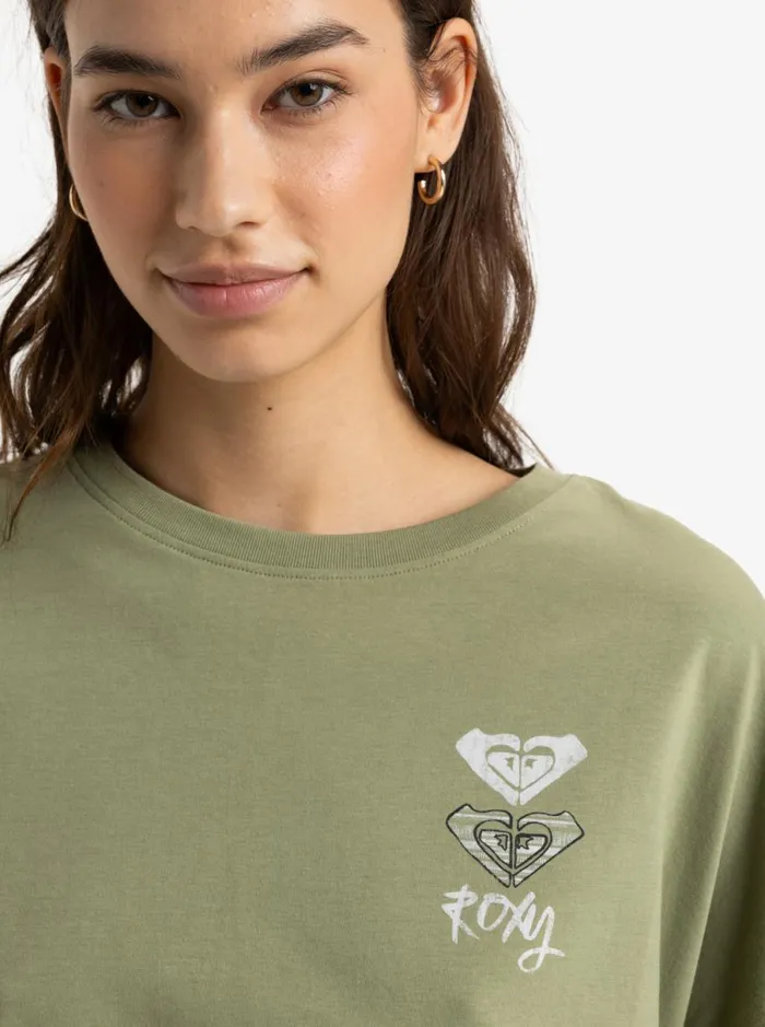 Roxy Dune Explorer 8211 Long Sleeves Tshirt Oil Green Women TShirts and Tops
