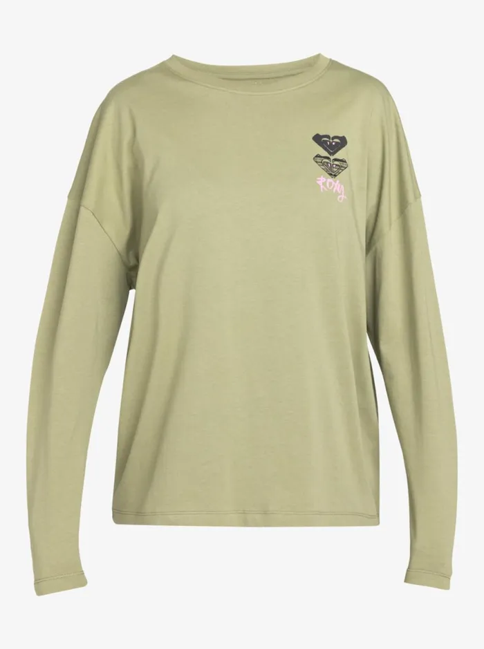 Roxy Dune Explorer 8211 Long Sleeves Tshirt Oil Green Women TShirts and Tops