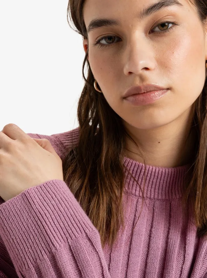 Roxy Exploring Diary 8211 Crew Neck Sweater Mauve Orchid Women Jumpers and Cardigans
