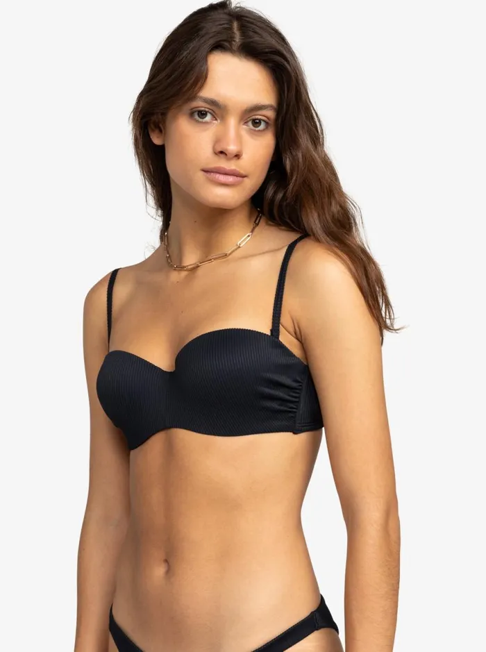 Roxy Roxy Love The Beach Vibe 8211 Bandeau Bikini Top Anthracite Women Bikinis