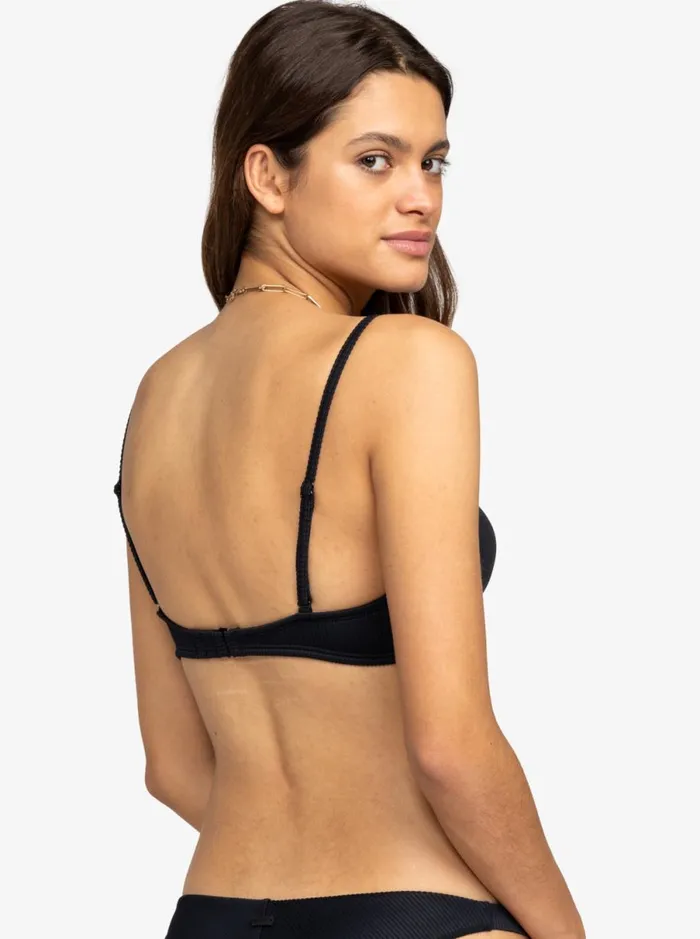 Roxy Roxy Love The Beach Vibe 8211 Bandeau Bikini Top Anthracite Women Bikinis Roxy Roxy Love The Beach Vibe 8211 Bandeau Bikini Top Anthracite Women Bikinis