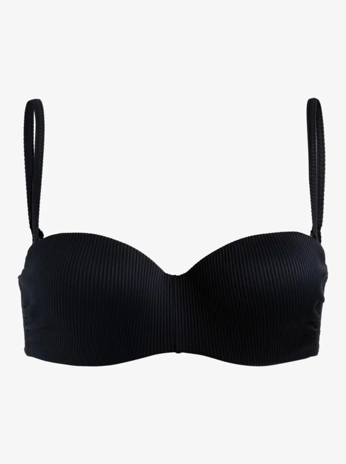 Roxy Roxy Love The Beach Vibe 8211 Bandeau Bikini Top Anthracite Women Bikinis Roxy Roxy Love The Beach Vibe 8211 Bandeau Bikini Top Anthracite Women Bikinis