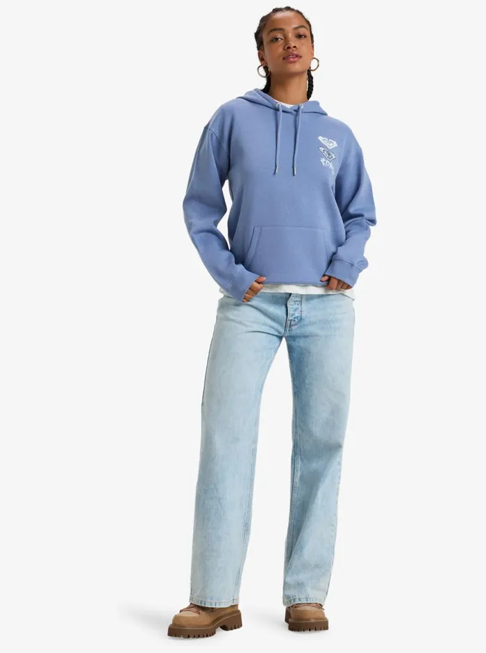 Roxy Surf Stoked 8211 Pullover Hoodie Infinity Blue WomenKids Sweatshirts and Hoodies