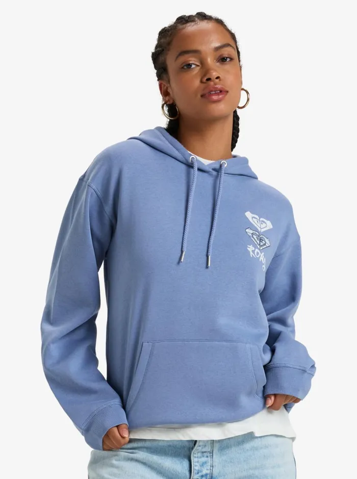 Roxy Surf Stoked 8211 Pullover Hoodie Infinity Blue WomenKids Sweatshirts and Hoodies