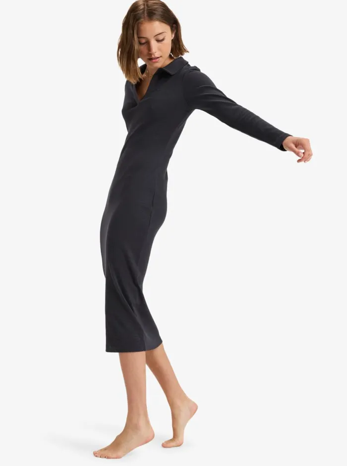 Roxy Taking Side 8211 Midi Dress Phantom Women Dresses