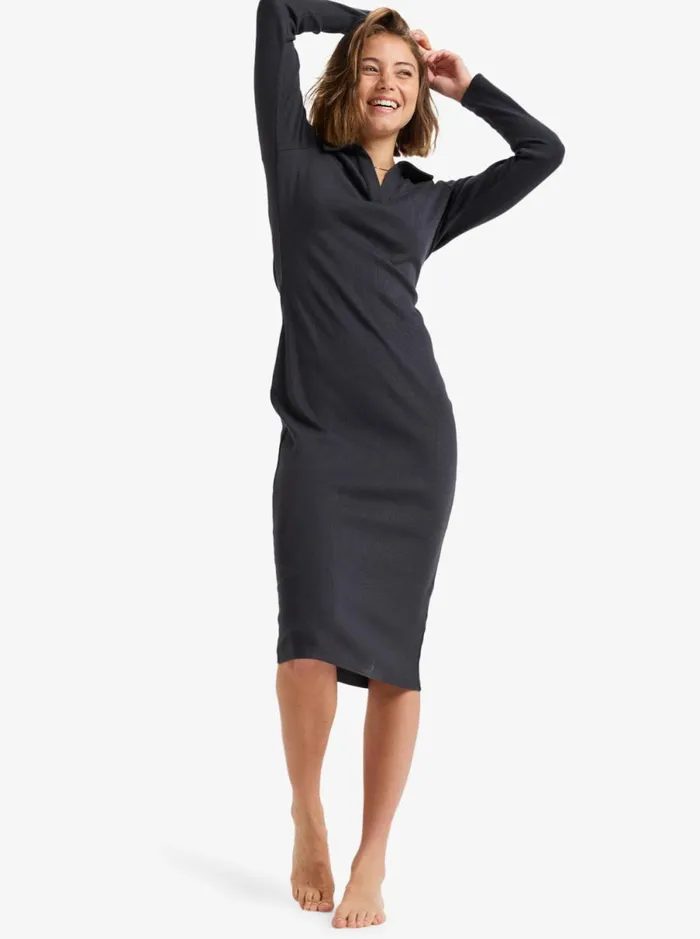 Roxy Taking Side 8211 Midi Dress Phantom Women Dresses