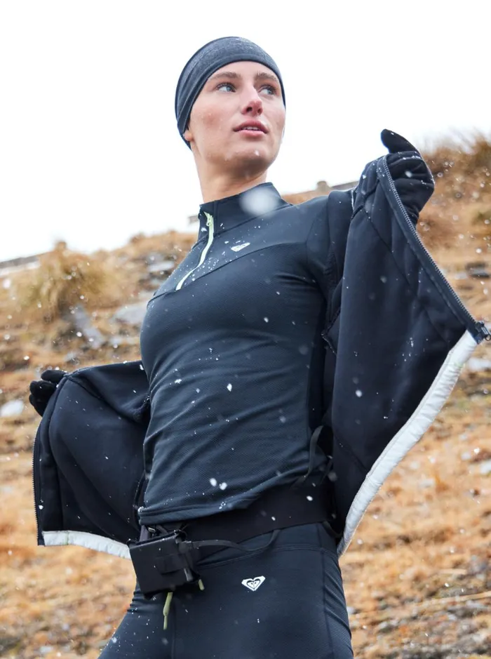 Roxy Waves Of Warmth 8211 Technical Tshirt Anthracite Women TShirts and Tops