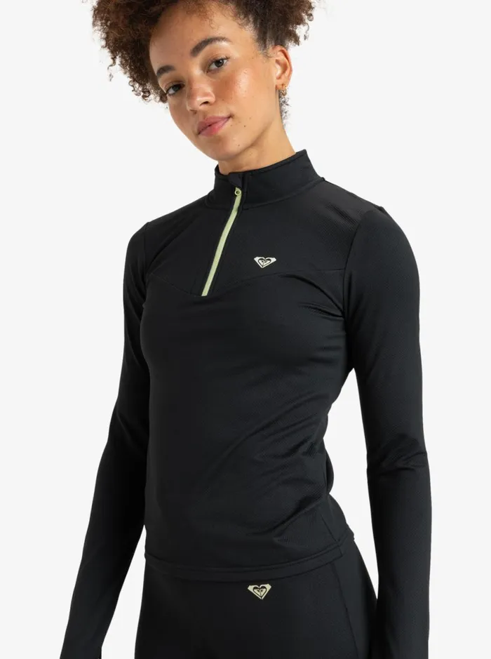 Roxy Waves Of Warmth 8211 Technical Tshirt Anthracite Women TShirts and Tops