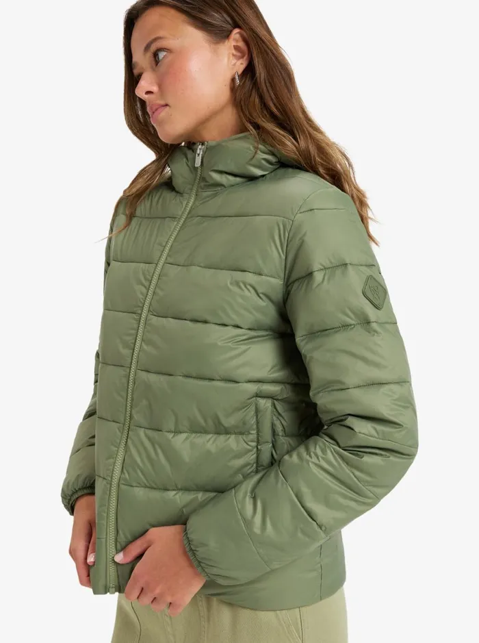 Roxy Wind Bliss 8211 Hooded Padded Jacket Oil Green WomenKids Jackets and Coats