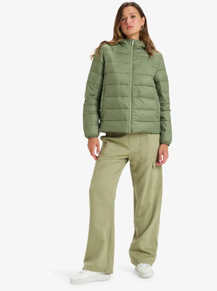 Roxy Wind Bliss 8211 Hooded Padded Jacket Oil Green WomenKids Jackets and Coats