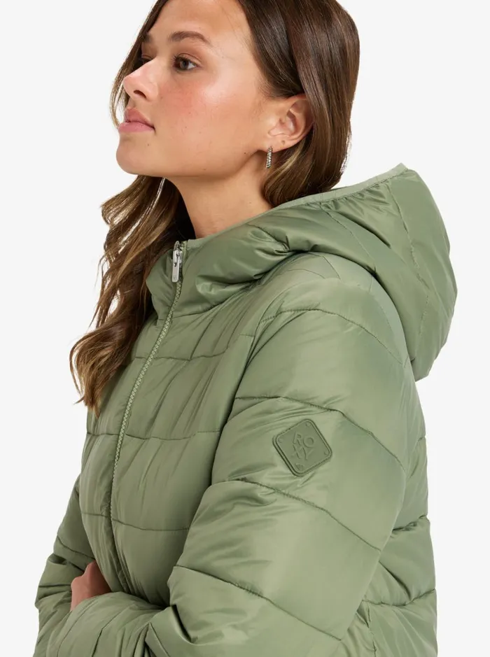 Roxy Wind Bliss 8211 Hooded Padded Jacket Oil Green WomenKids Jackets and Coats