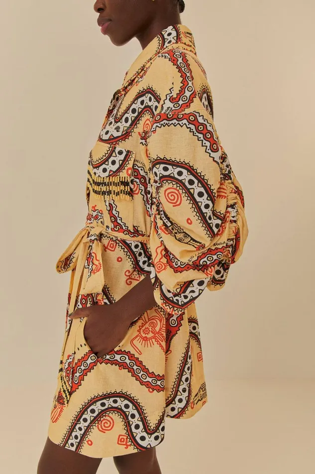 Sand Time Snake Mini Dress Women FARM Rio Mini Dresses