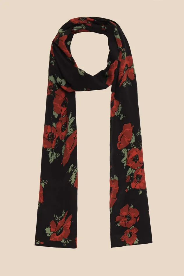 Scarves Women RIXO Julien Black Poppy
