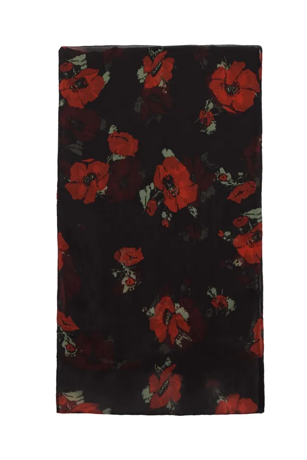 Scarves Women RIXO Julien Black Poppy