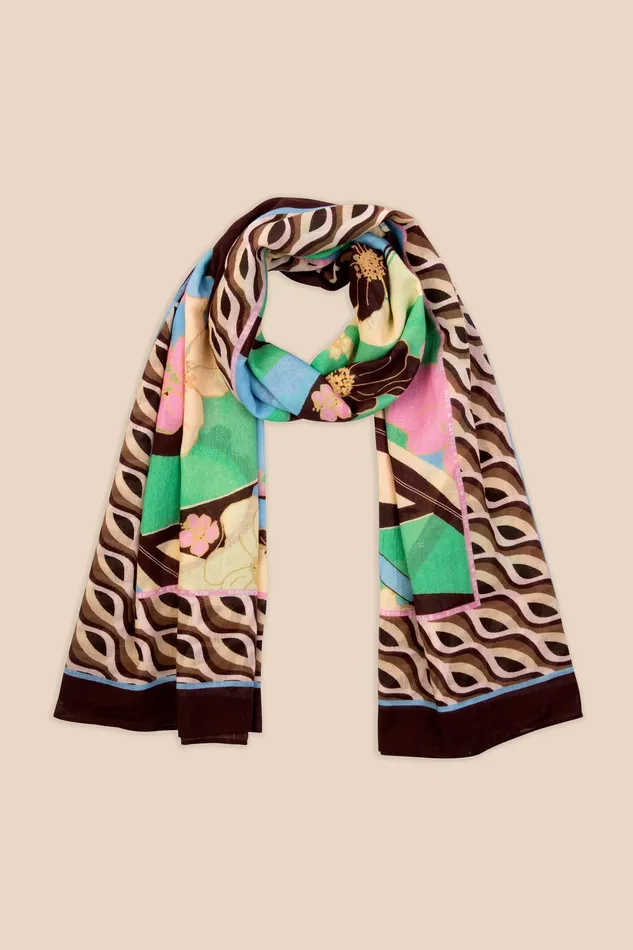 Scarves Women RIXO Mahon Tropical Hibiscus Wave
