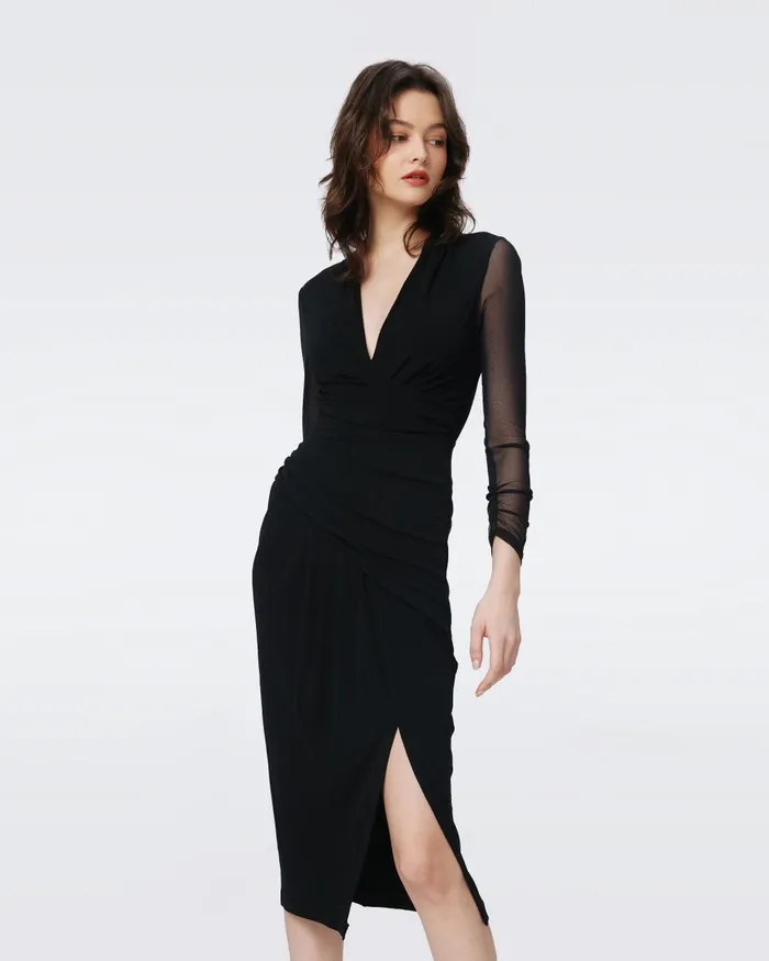 Serina Dress Black Women DVF Dresses