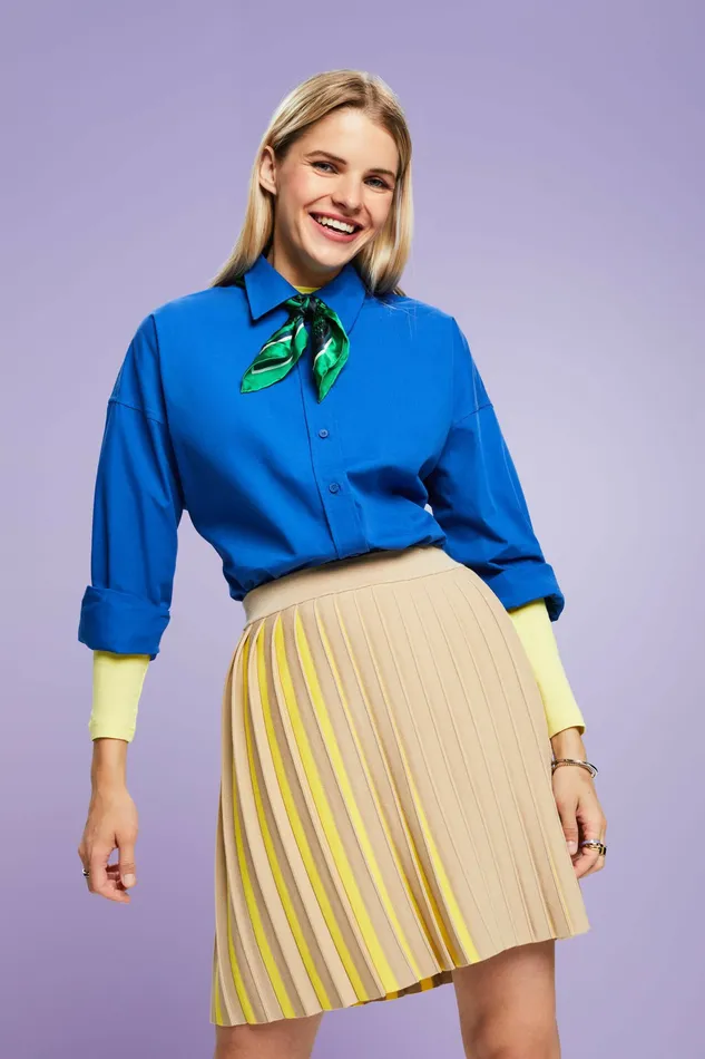 Shirts Blouses Women Esprit CottonPoplin Shirt Bright Blue