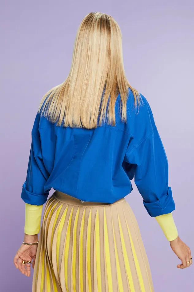 Shirts Blouses Women Esprit CottonPoplin Shirt Bright Blue
