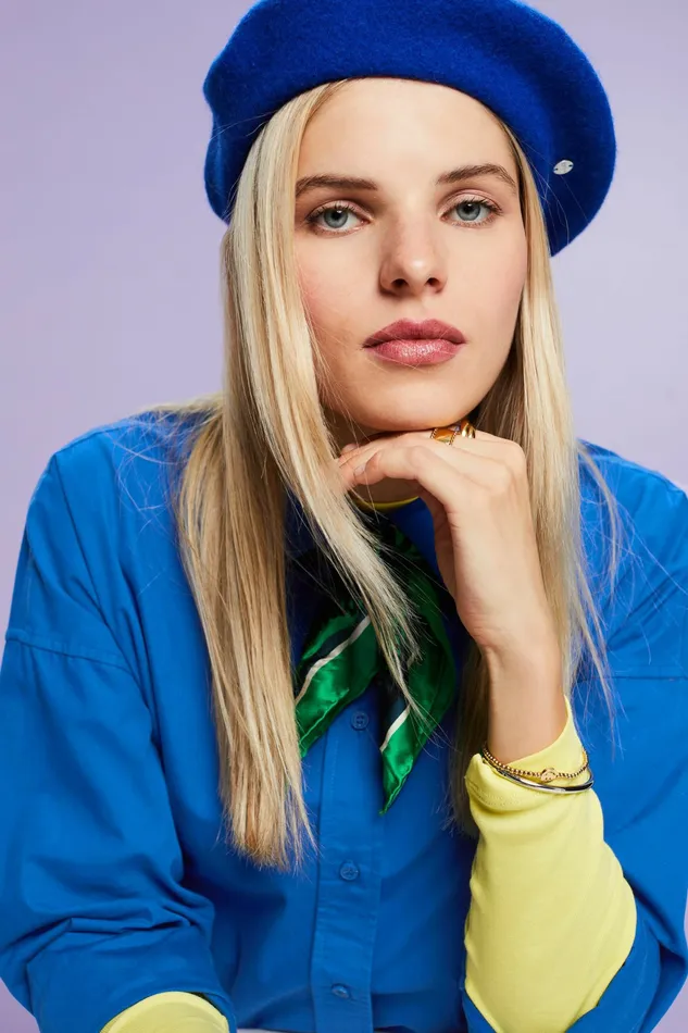 Shirts Blouses Women Esprit CottonPoplin Shirt Bright Blue