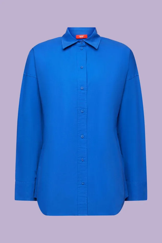 Shirts Blouses Women Esprit CottonPoplin Shirt Bright Blue