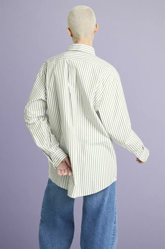 Shirts Blouses Women Esprit Striped CottonPoplin Shirt Light Khaki