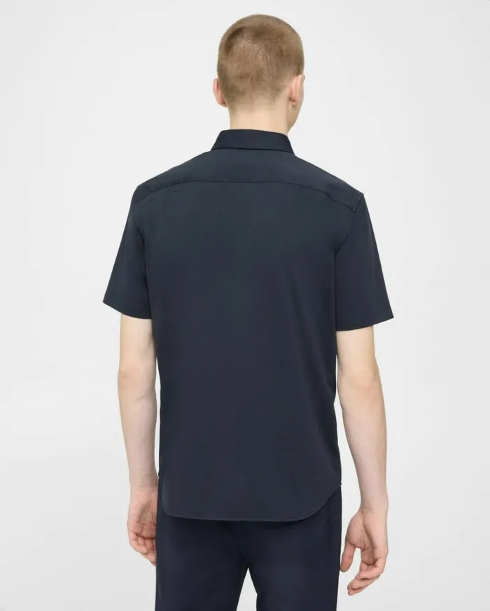 Shirts Men Theory Irving ShortSleeve Shirt In Structure Knit Eclipse Shirts Men Theory Irving ShortSleeve Shirt In Structure Knit Eclipse