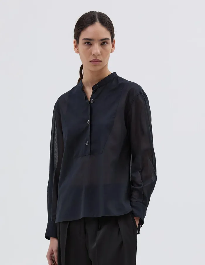 Shirts Women Margaret Howell Bib Front Shirt Black