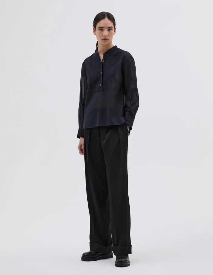 Shirts Women Margaret Howell Bib Front Shirt Black