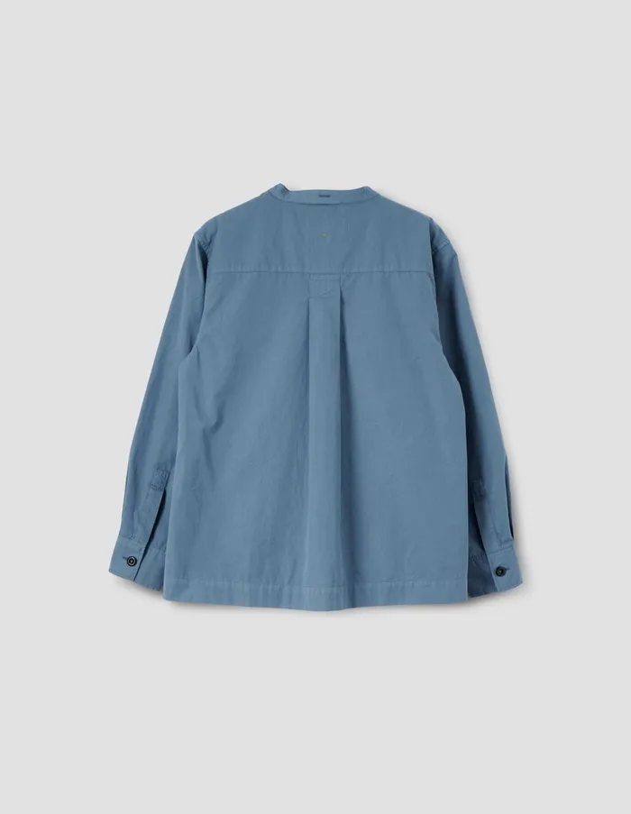 Shirts Women Margaret Howell Mhl Button Through Collarless Shirt Uniform Blue