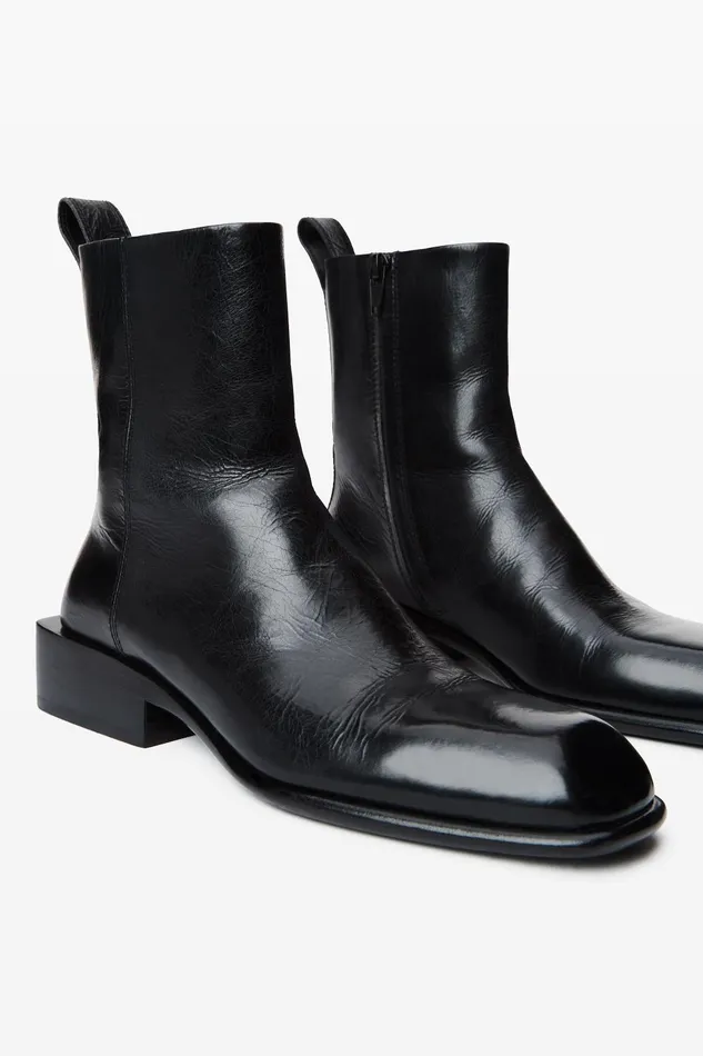 Shoes Women Alexander Wang Throttle Ankle Boot In Calf Leather