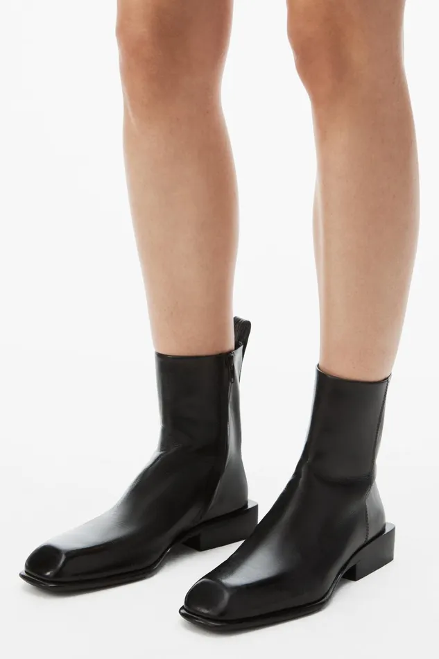 Shoes Women Alexander Wang Throttle Ankle Boot In Calf Leather