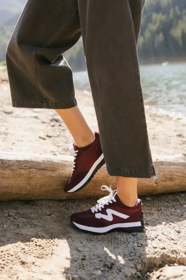 Shoes Women Bohme Steve Madden Campo Sneakers In Burgundy Burgundy