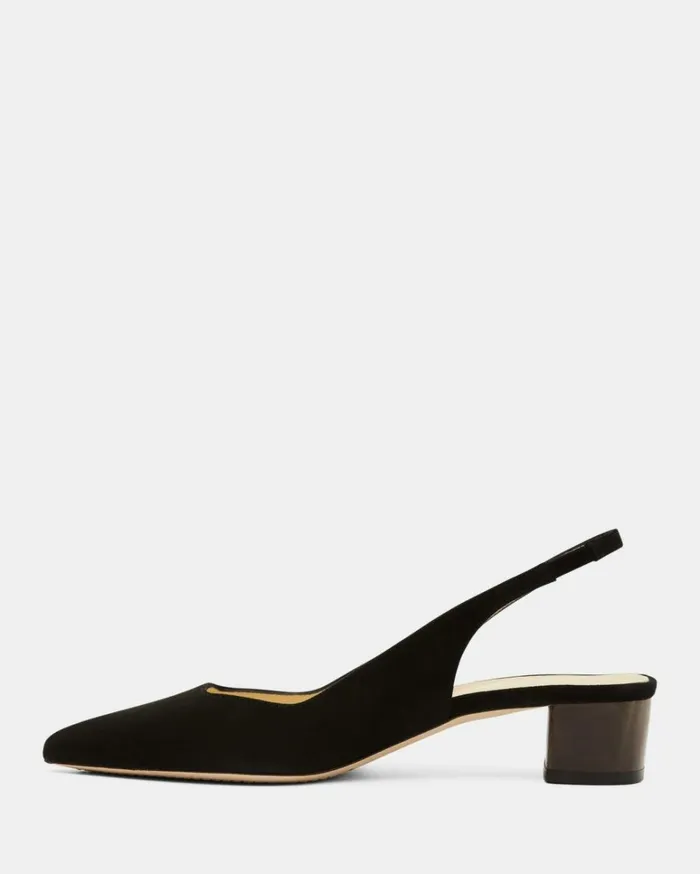 Shoes Women Theory Block Heel Slingback In Suede Black Shoes Women Theory Block Heel Slingback In Suede Black