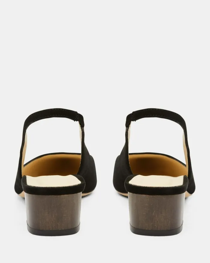 Shoes Women Theory Block Heel Slingback In Suede Black Shoes Women Theory Block Heel Slingback In Suede Black